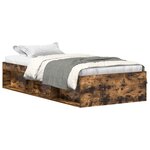 vidaXL Cadre de lit sans matelas chêne fumé 75x190 cm