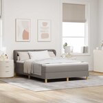 vidaXL Lit à ressorts avec matelas Taupe 140 x 200 cm tissu