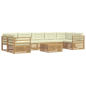 vidaXL Ensemble de canapés d'extérieur 8 pc Blanc et crème