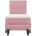 vidaXL Lit à ressorts avec matelas Rose 90 x 200 cm Velours