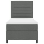 vidaXL Lit à sommier gris foncé 90x200 cm Tissu