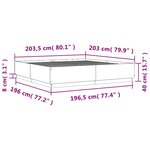 vidaXL Cadre de lit avec lumières LED noir 200x200cm bois d'ingénierie