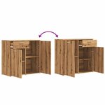vidaXL Buffet chêne artisanal 80x36x75 cm bois d'ingénierie