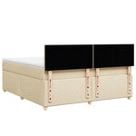vidaXL Sommier à lattes de lit avec matelas Crème 180x200 cm Tissu