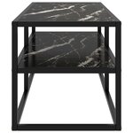 vidaXL Meuble TV noir avec verre marbre noir 100x40x40 cm