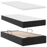 vidaXL Lit avec rangement et matelas Noir 100 x 200 cm Simili cuir