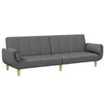 vidaXL Canapé-lit à 2 places avec repose-pied gris foncé tissu