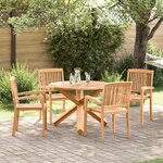 vidaXL Ensemble de salle à manger pour jardin 3 Pièces Marron