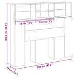 vidaXL Armoire de tête de lit vieux bois 120x19x103 5 cm