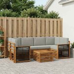 vidaXL Ensemble de canapés d'extérieur 7 Pièces Naturel et gris clair