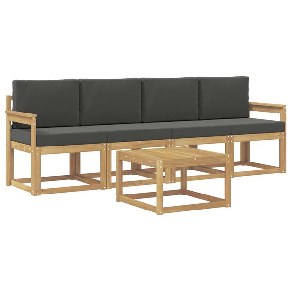 vidaXL Ensemble de canapés d'extérieur 5 pc Blanc et anthracite
