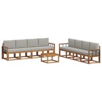 vidaXL Ensemble de canapés d'extérieur 9 pc Gris Naturel et Clair
