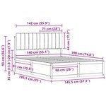 vidaXL Cadre de lit avec tête de lit rembourrée Noir 140 x 190 cm