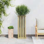vidaXL Jardinier avec doublure 33 x 33 x 85 cm  en pin imprégné.
