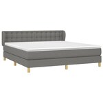 vidaXL Sommier à lattes de lit avec matelas Gris foncé 160x200cm Tissu