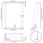 vidaXL Pieds de table basse en U 2 pièces Blanc 28 x (42-43) cm Acier