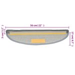 vidaXL Tapis d'escalier 10 Pièces 56x17x3 cm Gris