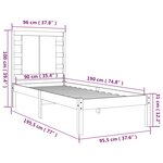 vidaXL Cadre de lit sans matelas 90x190 cm bois massif