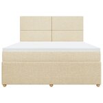 vidaXL Sommier à lattes de lit avec matelas Crème 180x200 cm Tissu