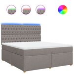 vidaXL Sommier à lattes de lit avec matelas Taupe 180x200 cm Tissu