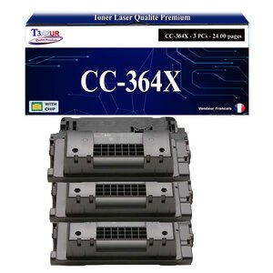 T3AZUR -3x Toners compatibles avec HP CC364X/CE390X (64X/90X) pour HP Laserjet M602 M602DN M602N M603 M603DN M603N M603XH