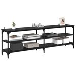 vidaXL Meuble TV Chêne noir 160 x 30 x 50 cm Bois d'ingénierie et fer