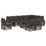 vidaXL Ensemble de canapé de jardin 11 Pièces Gris et Gris foncé