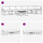 vidaXL Ensemble de canapés d'extérieur 7 pc Blanc et gris clair