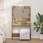 vidaXL Coiffeuse chêne artisanal 78.5 x 41 x 135 cm Bois d'ingénierie