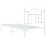 vidaXL Cadre de lit métal sans matelas avec tête de lit blanc 90x190cm