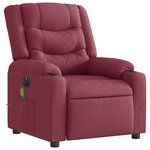 vidaXL Fauteuil de massage inclinable électrique Rouge bordeaux Tissu