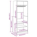 vidaXL Garde-robe chêne artisanal 80x50x200 cm bois d'ingénierie
