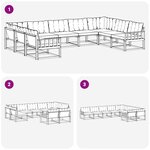 vidaXL Ensemble de canapés d'extérieur 9 pc Blanc et Beige
