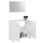 vidaXL Ensemble de meubles de salle de bain 3Pièces Blanc Bois ingénierie