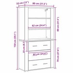vidaXL Haut de gamme Chêne noir 80 x 33 x 150 cm Bois d'ingénierie