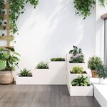 vidaXL Jardinière 4 niveaux 80 5x79x36 cm blanc bois de pin massif