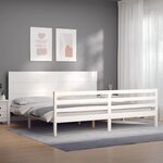vidaXL Cadre de lit sans matelas blanc 200x200 cm bois massif