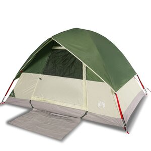 vidaXL Tente de camping à dôme 4 personnes vert imperméable