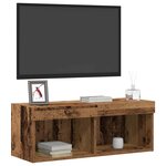 vidaXL Ensemble meuble TV avec LED 2 Pièces Bois ancien 80 x 30 x 30 cm