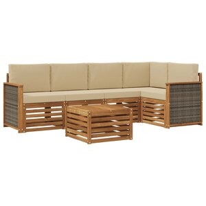 vidaXL Ensemble de canapés d'extérieur 5 pc Naturel