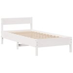 vidaXL Lit bibliothèque sans matelas blanc 90x200cm bois de pin massif