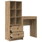 vidaXL Bureau avec tiroir avec étagère 2 Pièces Chêne artisanal