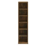 vidaXL Armoire à CD Chêne fumé 21x20x88 cm Bois d'ingénierie
