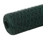 vidaXL Grillage Acier avec revêtement en PVC 25x1 5 m Vert