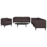 vidaXL Ensemble de canapés 3 Pièces marron foncé tissu