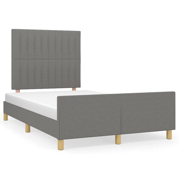 vidaXL Cadre de lit sans matelas gris foncé 120x190 cm tissu