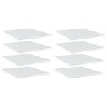 vidaXL Panneaux de bibliothèque 8 Pièces blanc brillant bois d’ingénierie