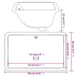 vidaXL Évier de salle de bain blanc 60x40x21cm rectangulaire céramique