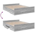 vidaXL Cadre de lit avec tiroirs sans matelas sonoma gris 160x200 cm