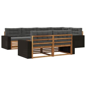 vidaXL Ensemble de canapés d'extérieur 7 pc Naturel et Anthracite